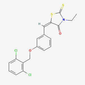 5-{3-[(2,6-dichlorobenzyl)oxy]benzylidene}-3-ethyl-2-thioxo-1,3-thiazolidin-4-one