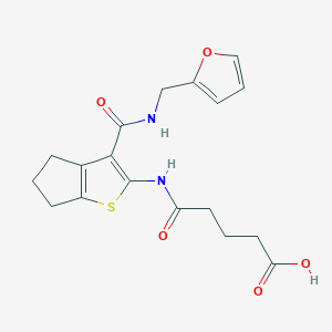 molecular formula C18H20N2O5S B4788184 4-[(3-{[(FURAN-2-YL)METHYL]CARBAMOYL}-4H,5H,6H-CYCLOPENTA[B]THIOPHEN-2-YL)CARBAMOYL]BUTANOIC ACID 