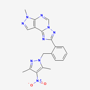 2-{2-[(3,5-dimethyl-4-nitro-1H-pyrazol-1-yl)methyl]phenyl}-7-methyl-7H-pyrazolo[4,3-e][1,2,4]triazolo[1,5-c]pyrimidine