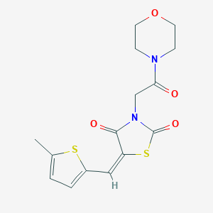 molecular formula C15H16N2O4S2 B478822 5-[(5-Methyl-2-thienyl)methylene]-3-[2-(4-morpholinyl)-2-oxoethyl]-1,3-thiazolidine-2,4-dione CAS No. 1164543-65-0