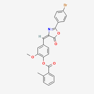 4-{[2-(4-bromophenyl)-5-oxo-1,3-oxazol-4(5H)-ylidene]methyl}-2-methoxyphenyl 2-methylbenzoate