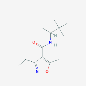 molecular formula C13H22N2O2 B4788265 3-ethyl-5-methyl-N-(1,2,2-trimethylpropyl)-4-isoxazolecarboxamide 