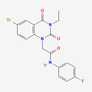 2-(6-bromo-3-ethyl-2,4-dioxo-3,4-dihydroquinazolin-1(2H)-yl)-N-(4-fluorophenyl)acetamide