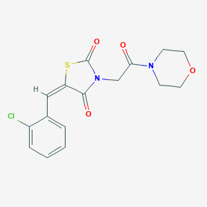 molecular formula C16H15ClN2O4S B478830 5-(2-Chlorobenzylidene)-3-[2-(4-morpholinyl)-2-oxoethyl]-1,3-thiazolidine-2,4-dione CAS No. 592539-37-2