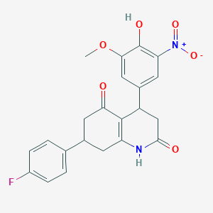 7-(4-fluorophenyl)-4-(4-hydroxy-3-methoxy-5-nitrophenyl)-4,6,7,8-tetrahydro-2,5(1H,3H)-quinolinedione