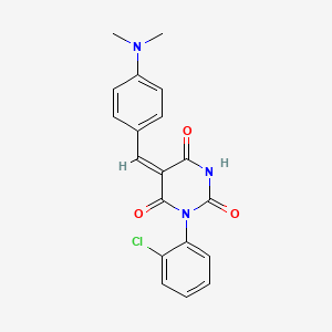 (5E)-1-(2-chlorophenyl)-5-[[4-(dimethylamino)phenyl]methylidene]-1,3-diazinane-2,4,6-trione