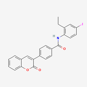 molecular formula C24H18INO3 B4788340 N-(2-ethyl-4-iodophenyl)-4-(2-oxo-2H-chromen-3-yl)benzamide 