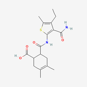 6-({[3-(aminocarbonyl)-4-ethyl-5-methyl-2-thienyl]amino}carbonyl)-3,4-dimethyl-3-cyclohexene-1-carboxylic acid