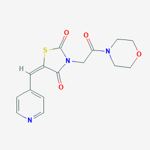 molecular formula C15H15N3O4S B478837 3-[2-(4-Morpholinyl)-2-oxoethyl]-5-(4-pyridinylmethylene)-1,3-thiazolidine-2,4-dione CAS No. 1164512-36-0
