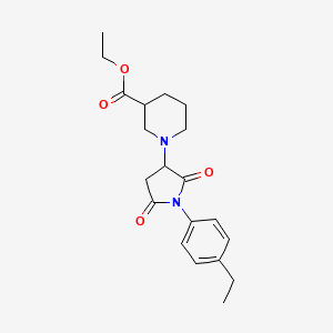 molecular formula C20H26N2O4 B4788375 Ethyl 1-[1-(4-ethylphenyl)-2,5-dioxopyrrolidin-3-yl]piperidine-3-carboxylate 