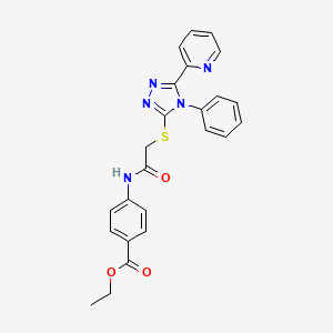 ethyl 4-[({[4-phenyl-5-(2-pyridinyl)-4H-1,2,4-triazol-3-yl]thio}acetyl)amino]benzoate