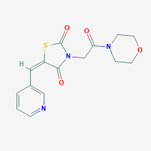 molecular formula C15H15N3O4S B478839 3-[2-(4-Morpholinyl)-2-oxoethyl]-5-(3-pyridinylmethylene)-1,3-thiazolidine-2,4-dione CAS No. 1164537-07-8