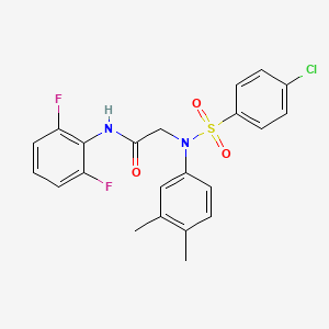 molecular formula C22H19ClF2N2O3S B4788425 N~2~-[(4-chlorophenyl)sulfonyl]-N~1~-(2,6-difluorophenyl)-N~2~-(3,4-dimethylphenyl)glycinamide 