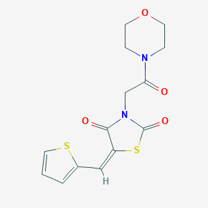 molecular formula C14H14N2O4S2 B478843 3-[2-(4-Morpholinyl)-2-oxoethyl]-5-(2-thienylmethylene)-1,3-thiazolidine-2,4-dione CAS No. 1164543-33-2