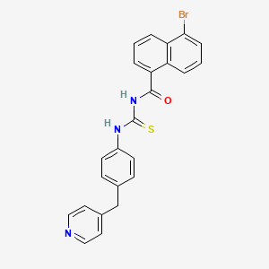 molecular formula C24H18BrN3OS B4788443 5-bromo-N-({[4-(4-pyridinylmethyl)phenyl]amino}carbonothioyl)-1-naphthamide 