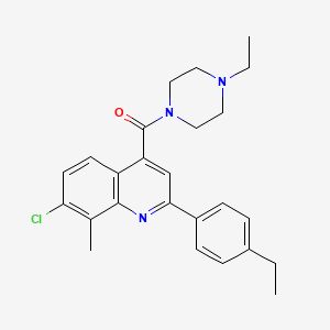 7-CHLORO-2-(4-ETHYLPHENYL)-4-(4-ETHYLPIPERAZINE-1-CARBONYL)-8-METHYLQUINOLINE