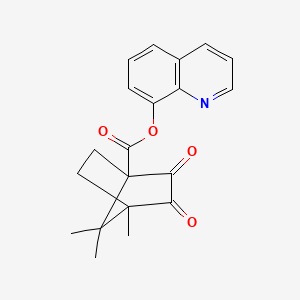 molecular formula C20H19NO4 B4788464 quinolin-8-yl 4,7,7-trimethyl-2,3-dioxobicyclo[2.2.1]heptane-1-carboxylate 