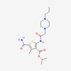 PROPAN-2-YL 5-CARBAMOYL-4-METHYL-2-[2-(4-PROPYLPIPERAZIN-1-YL)ACETAMIDO]THIOPHENE-3-CARBOXYLATE