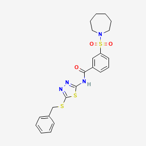 3-(1-azepanylsulfonyl)-N-[5-(benzylthio)-1,3,4-thiadiazol-2-yl]benzamide