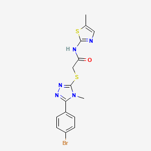 2-[[5-(4-bromophenyl)-4-methyl-1,2,4-triazol-3-yl]sulfanyl]-N-(5-methyl-1,3-thiazol-2-yl)acetamide