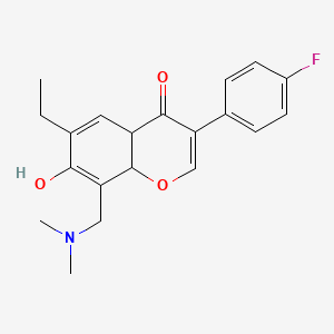 molecular formula C20H22FNO3 B4788603 8-[(Dimethylamino)methyl]-6-ethyl-3-(4-fluorophenyl)-7-hydroxy-4a,8a-dihydrochromen-4-one 