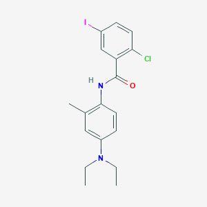 molecular formula C18H20ClIN2O B4788610 2-chloro-N-[4-(diethylamino)-2-methylphenyl]-5-iodobenzamide 