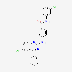 N-(3-chlorophenyl)-4-[(6-chloro-4-phenyl-2-quinazolinyl)amino]benzamide