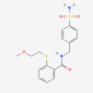 molecular formula C17H20N2O4S2 B4788635 N-[4-(aminosulfonyl)benzyl]-2-[(2-methoxyethyl)thio]benzamide 