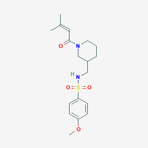 4-methoxy-N-{[1-(3-methyl-2-butenoyl)-3-piperidinyl]methyl}benzenesulfonamide