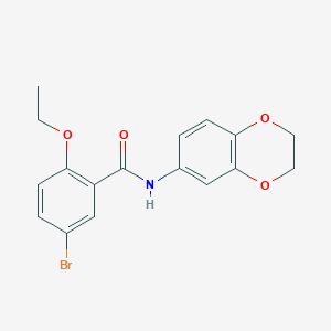 molecular formula C17H16BrNO4 B4788658 5-bromo-N-(2,3-dihydro-1,4-benzodioxin-6-yl)-2-ethoxybenzamide 