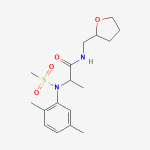 molecular formula C17H26N2O4S B4788700 N~2~-(2,5-dimethylphenyl)-N~2~-(methylsulfonyl)-N~1~-(tetrahydro-2-furanylmethyl)alaninamide 