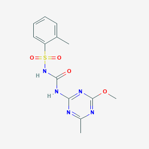 molecular formula C13H15N5O4S B4788701 N-{[(4-methoxy-6-methyl-1,3,5-triazin-2-yl)amino]carbonyl}-2-methylbenzenesulfonamide 