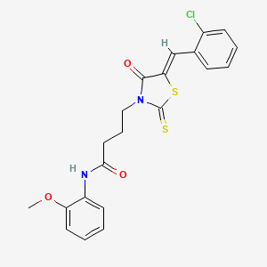 4-[5-(2-chlorobenzylidene)-4-oxo-2-thioxo-1,3-thiazolidin-3-yl]-N-(2-methoxyphenyl)butanamide