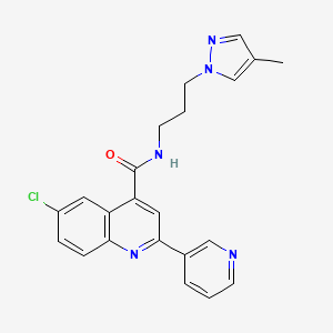 6-chloro-N-[3-(4-methyl-1H-pyrazol-1-yl)propyl]-2-(3-pyridinyl)-4-quinolinecarboxamide