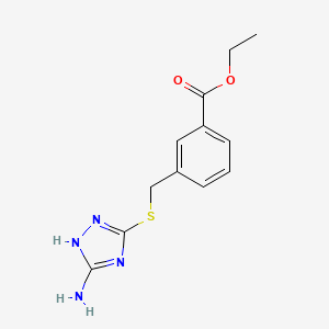 molecular formula C12H14N4O2S B4788756 ethyl 3-{[(5-amino-4H-1,2,4-triazol-3-yl)thio]methyl}benzoate 