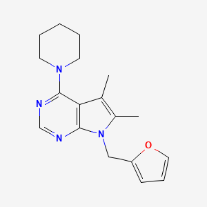 molecular formula C18H22N4O B4788776 7-(2-furylmethyl)-5,6-dimethyl-4-(1-piperidinyl)-7H-pyrrolo[2,3-d]pyrimidine 