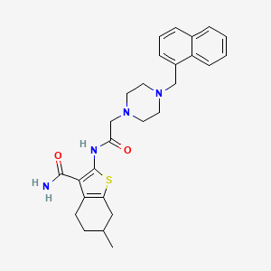 6-methyl-2-({[4-(1-naphthylmethyl)-1-piperazinyl]acetyl}amino)-4,5,6,7-tetrahydro-1-benzothiophene-3-carboxamide