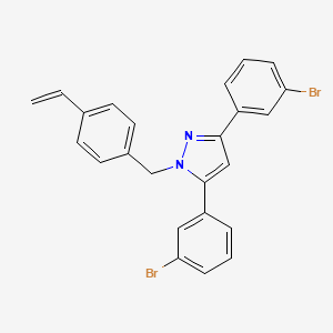 molecular formula C24H18Br2N2 B4788800 3,5-bis(3-bromophenyl)-1-(4-vinylbenzyl)-1H-pyrazole 