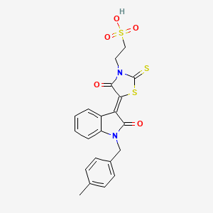 2-{5-[1-(4-methylbenzyl)-2-oxo-1,2-dihydro-3H-indol-3-ylidene]-4-oxo-2-thioxo-1,3-thiazolidin-3-yl}ethanesulfonic acid