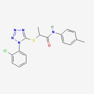 2-{[1-(2-chlorophenyl)-1H-tetrazol-5-yl]thio}-N-(4-methylphenyl)propanamide