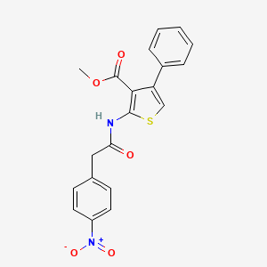 molecular formula C20H16N2O5S B4788845 methyl 2-{[(4-nitrophenyl)acetyl]amino}-4-phenyl-3-thiophenecarboxylate 