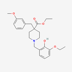 molecular formula C25H33NO5 B4788851 ethyl 1-(3-ethoxy-2-hydroxybenzyl)-4-(3-methoxybenzyl)-4-piperidinecarboxylate 