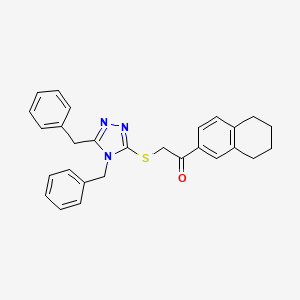 molecular formula C28H27N3OS B4788863 2-[(4,5-dibenzyl-4H-1,2,4-triazol-3-yl)thio]-1-(5,6,7,8-tetrahydro-2-naphthalenyl)ethanone 