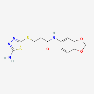 3-[(5-amino-1,3,4-thiadiazol-2-yl)thio]-N-1,3-benzodioxol-5-ylpropanamide