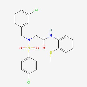 molecular formula C22H20Cl2N2O3S2 B4788868 N~2~-(3-chlorobenzyl)-N~2~-[(4-chlorophenyl)sulfonyl]-N~1~-[2-(methylthio)phenyl]glycinamide 