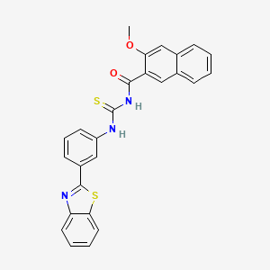 N-{[3-(1,3-benzothiazol-2-yl)phenyl]carbamothioyl}-3-methoxynaphthalene-2-carboxamide