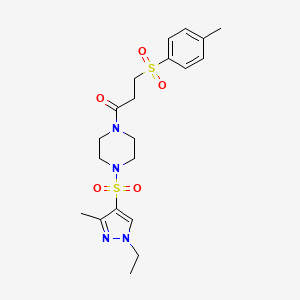 1-[(1-ethyl-3-methyl-1H-pyrazol-4-yl)sulfonyl]-4-{3-[(4-methylphenyl)sulfonyl]propanoyl}piperazine