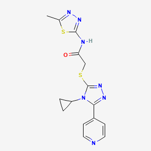 2-{[4-cyclopropyl-5-(4-pyridinyl)-4H-1,2,4-triazol-3-yl]thio}-N-(5-methyl-1,3,4-thiadiazol-2-yl)acetamide