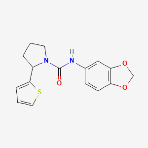 N-1,3-benzodioxol-5-yl-2-(2-thienyl)-1-pyrrolidinecarboxamide