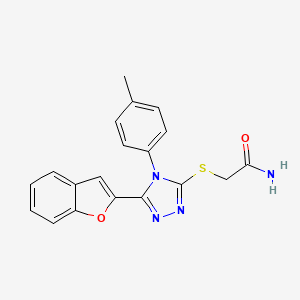 2-{[5-(1-benzofuran-2-yl)-4-(4-methylphenyl)-4H-1,2,4-triazol-3-yl]sulfanyl}acetamide